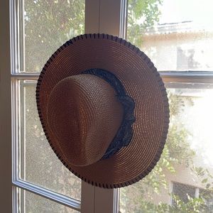 Straw hat with blue bandana